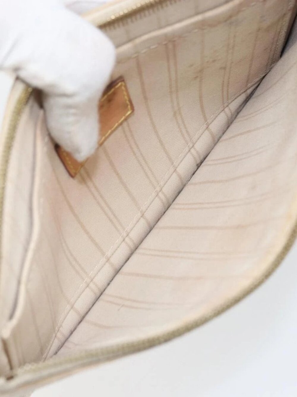 LOUIS VUITTON Damier Azur Neverfull MM Pouch LV Auth 171149 - Picture 12 of 16